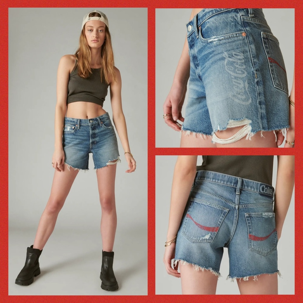 Coca-Cola x Lucky Brand Collab NWT Women’s 90s Midi Short Size 2/26 Y2K